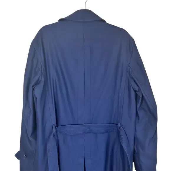 Banana Republic Mens Heritage Collection Navy Water Repellent Long Trench Coat - Picture 6 of 16